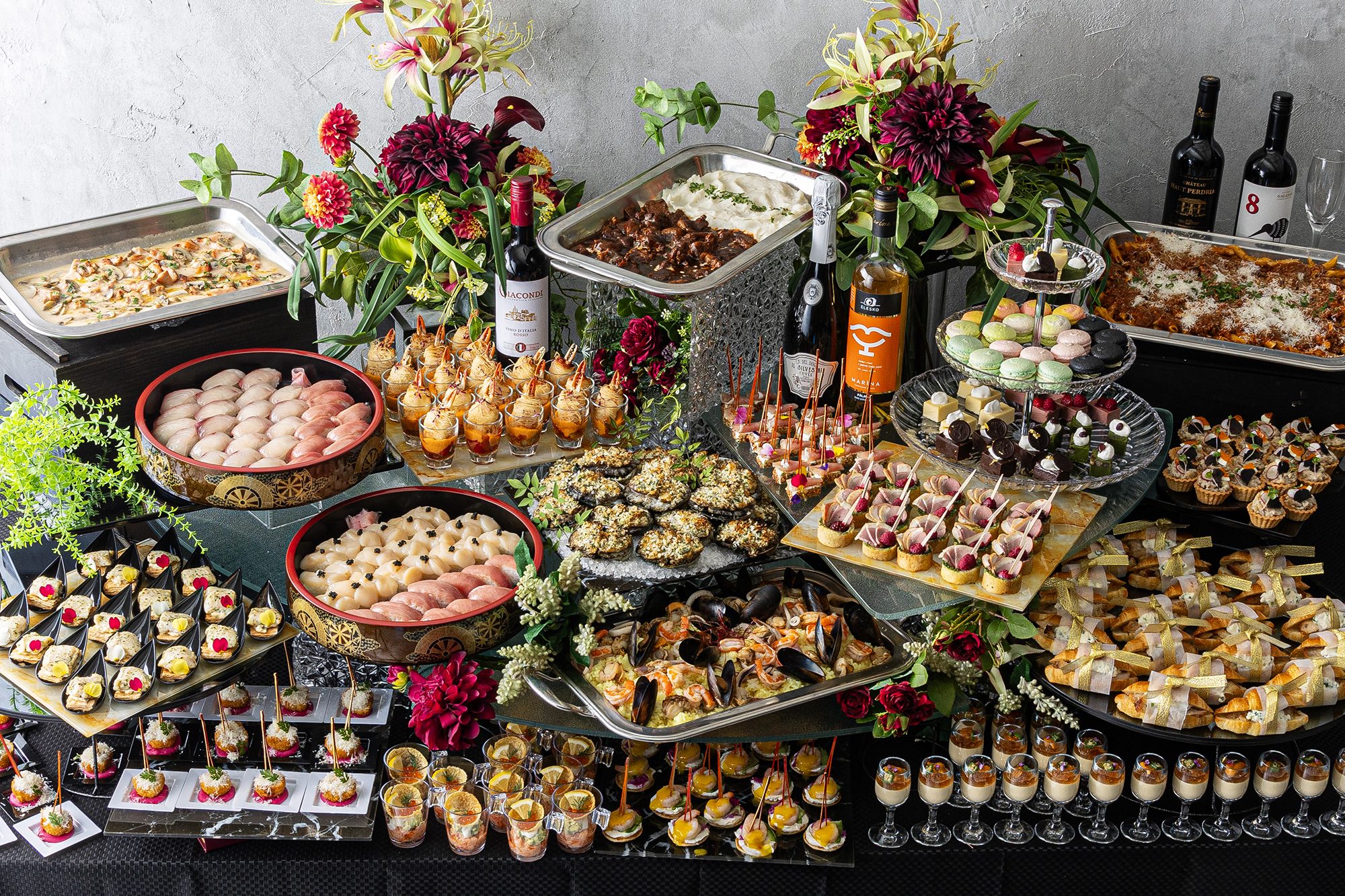 Mr.BUFFETの実際のケータリング料理と会場の設え